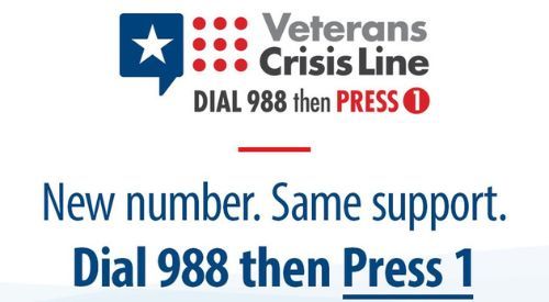 Veteran Crisis Line - Dial 988 and Press 1