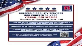 Rutgers Disability Services & CH. 31 VR&E Virtual Info Session