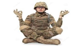servicemember meditating