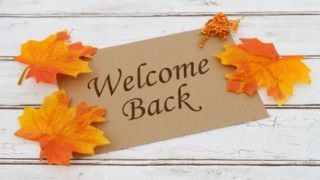 Welcome Back Banner with Fall Leaves